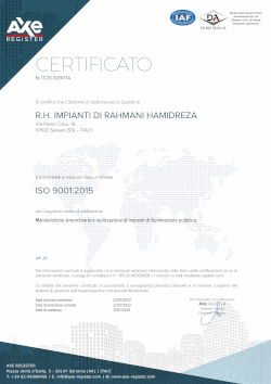 Certificazione ISO 9001 R.H. Impianti